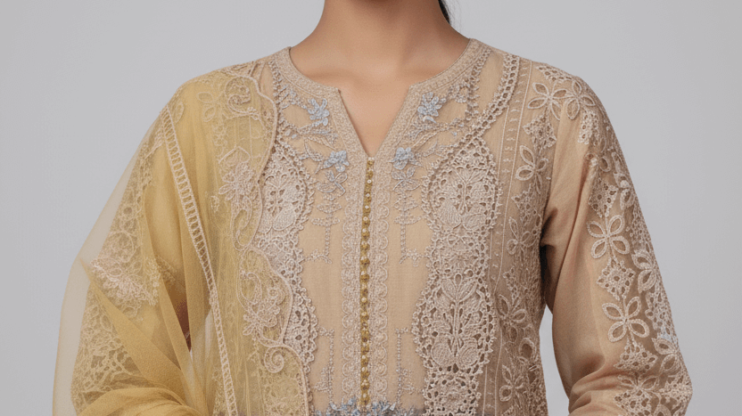 premium ready-to-wear Pakistani dresses featuring elegant embroidery and a beautiful color scheme.