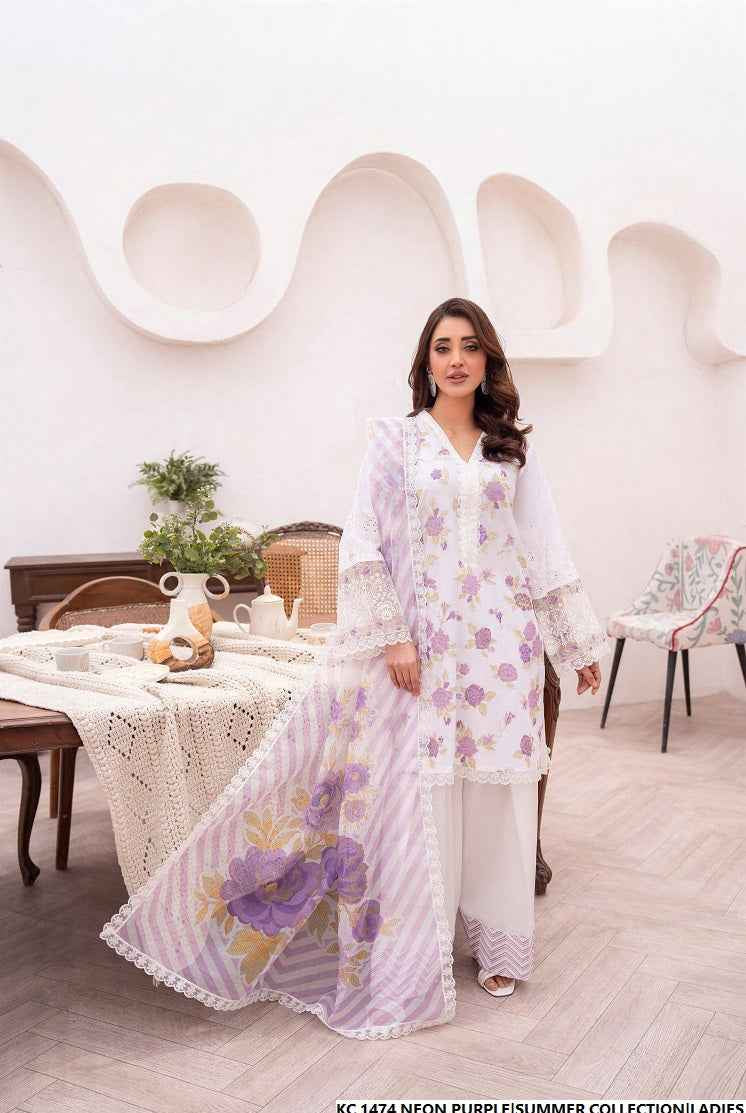KC 1474 NEON PURPLE FARSHI SHALWAR