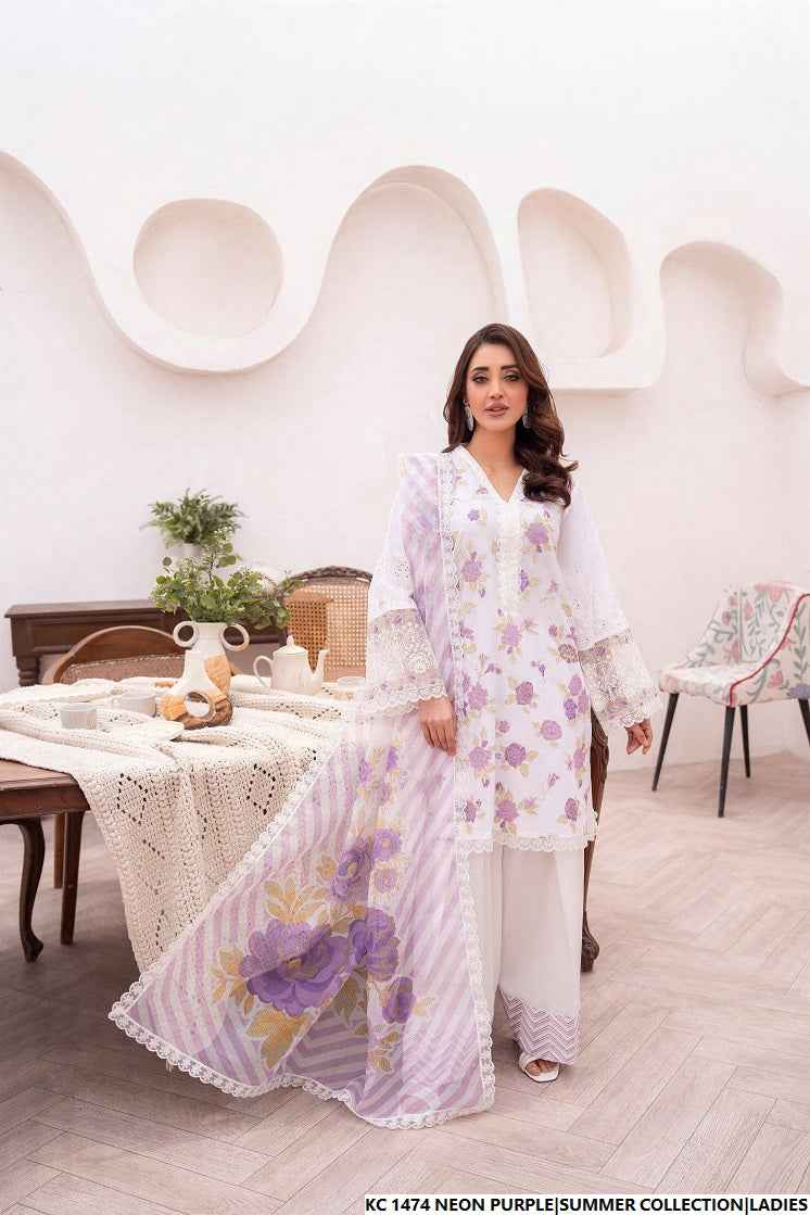 KC 1474 NEON PURPLE FARSHI SHALWAR