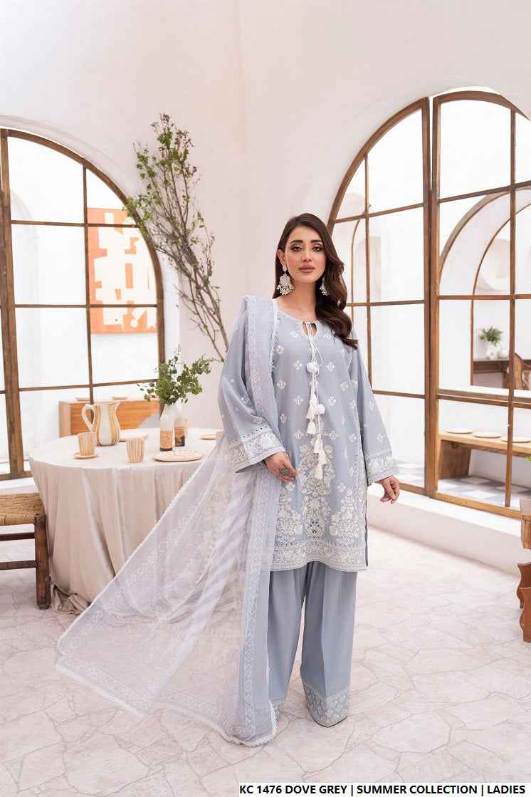 KC 1476 DOVE GREY | FARSHI SHALWAR