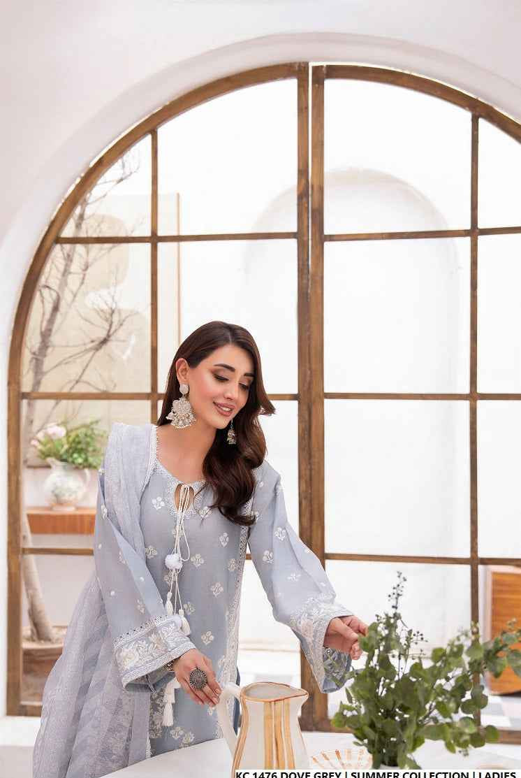 KC 1476 DOVE GREY | FARSHI SHALWAR