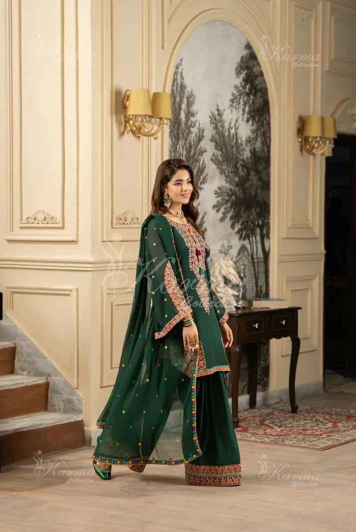 KC 465 B GRN FARSHI SHALWAR | ROOHI