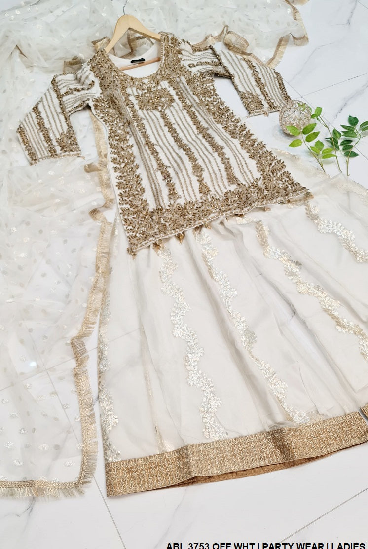 ABL 3753 Pakistani women's organza shirt plazo back view