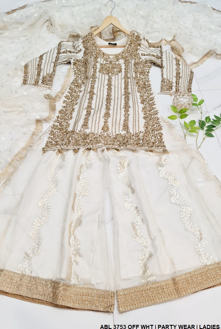 ABL 3753 Pakistani women's organza formal outfit detail view