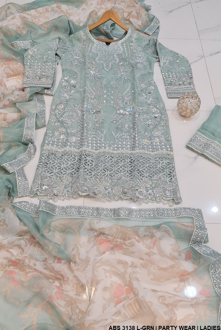 ABS 3138 Pakistani women's chiffon outfit full view