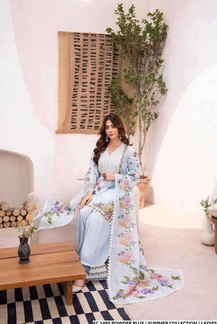 KC 1480 POWDER BLUE | FARSHI SHALWAR