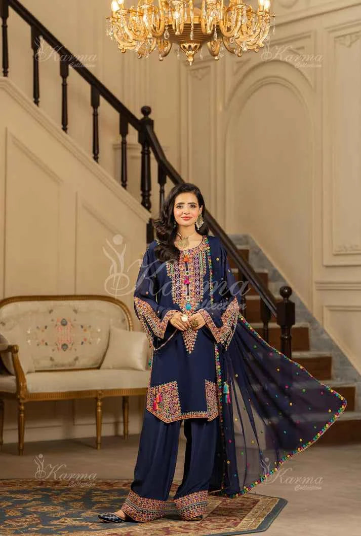 KC 465 N BLU FARSHI SHALWAR | ROOHI