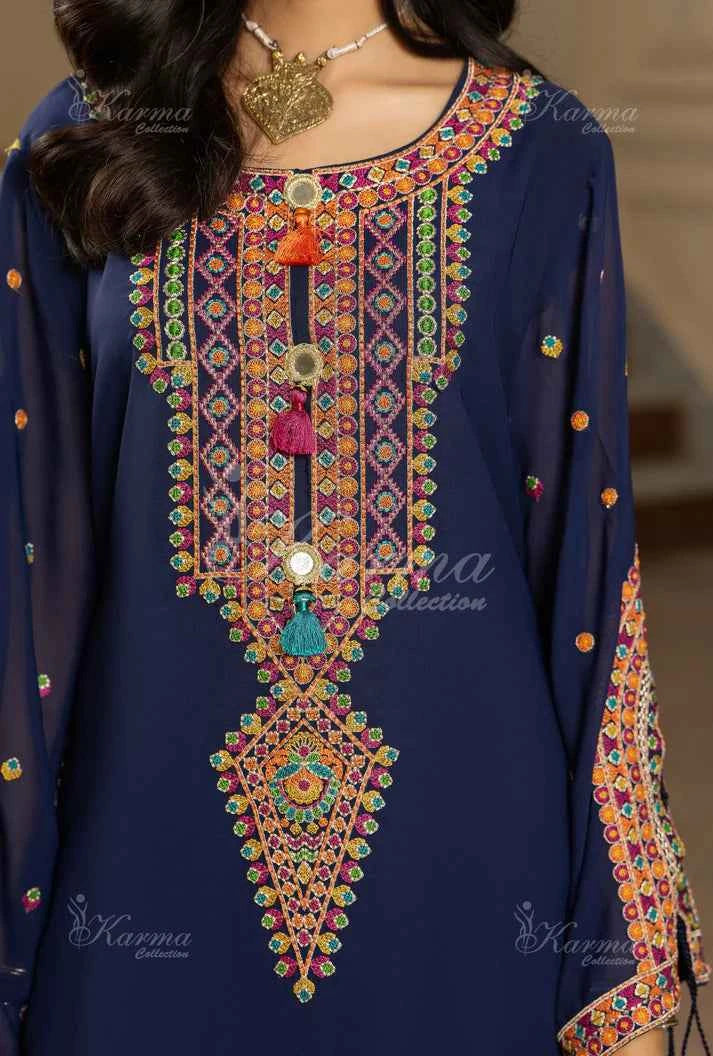KC 465 N BLU FARSHI SHALWAR | ROOHI