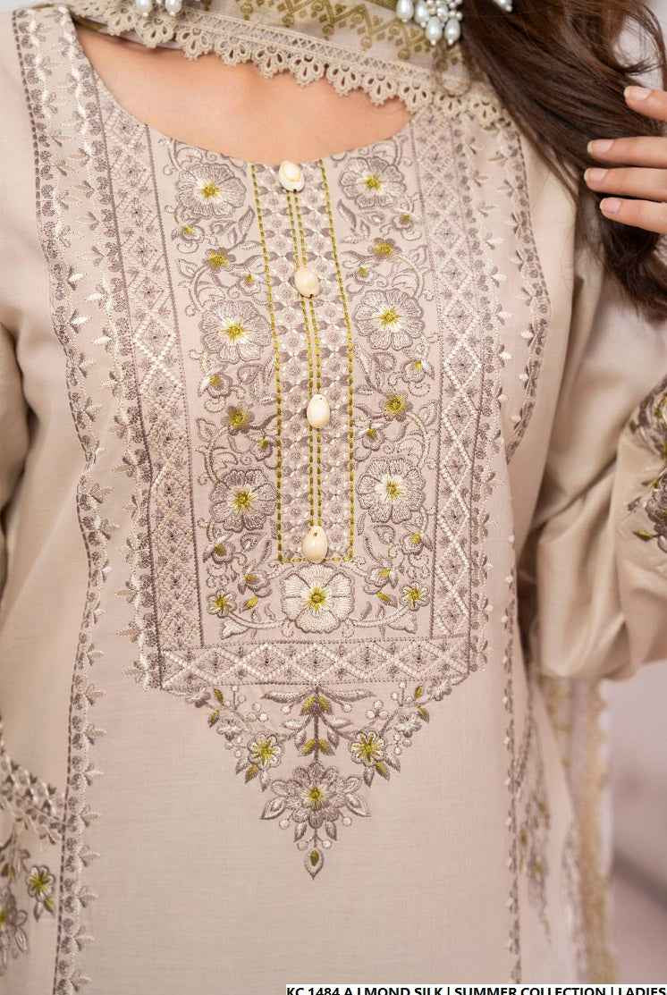 KC 1484 ALMOND SILK | FARSHI SHALWAR