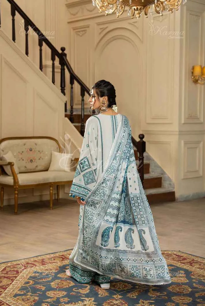 Pakistani women's grey silk short shirt farshi shalwar full view