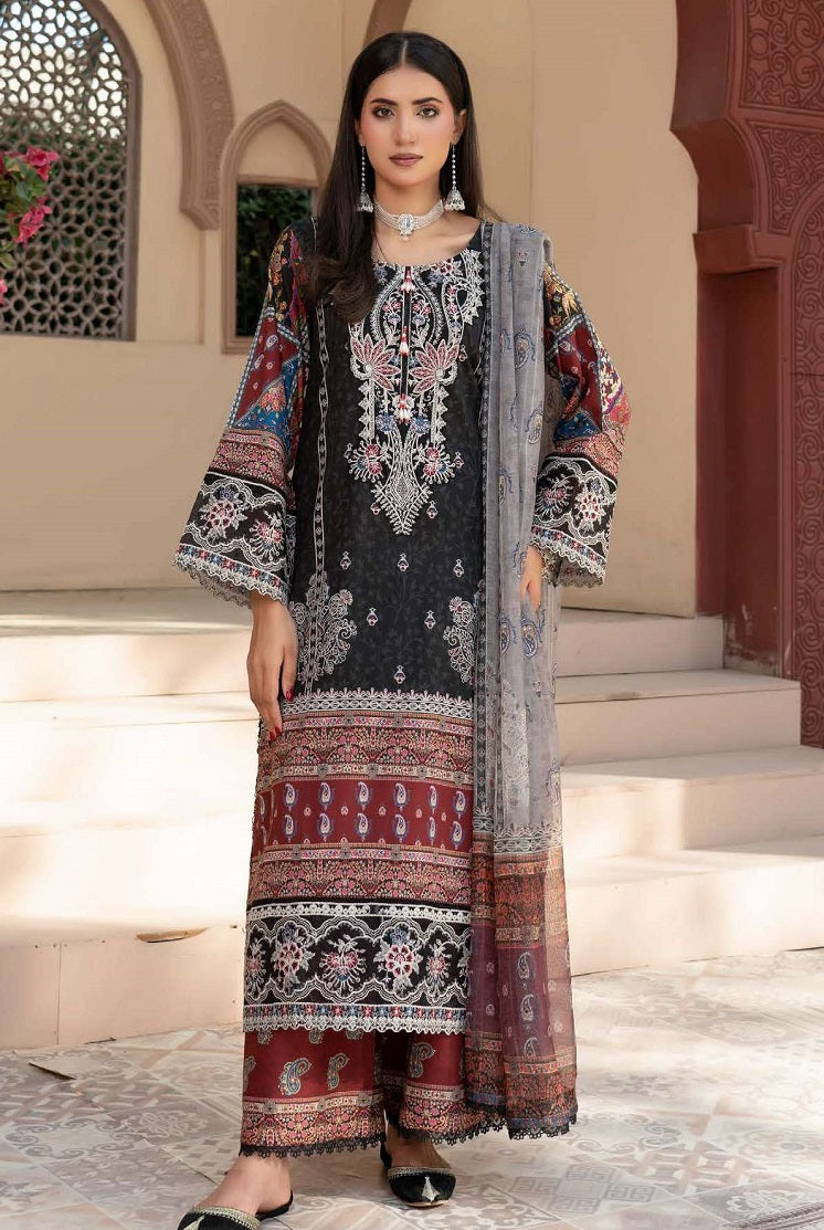 M23 6 PRINT Pakistani women's lawn casual summer outfit back view