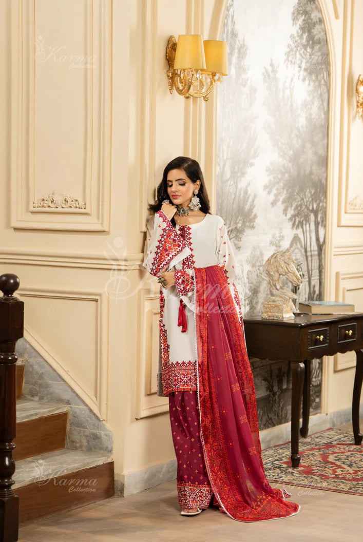 Pakistani women's pink silk short shirt farshi shalwar full view
