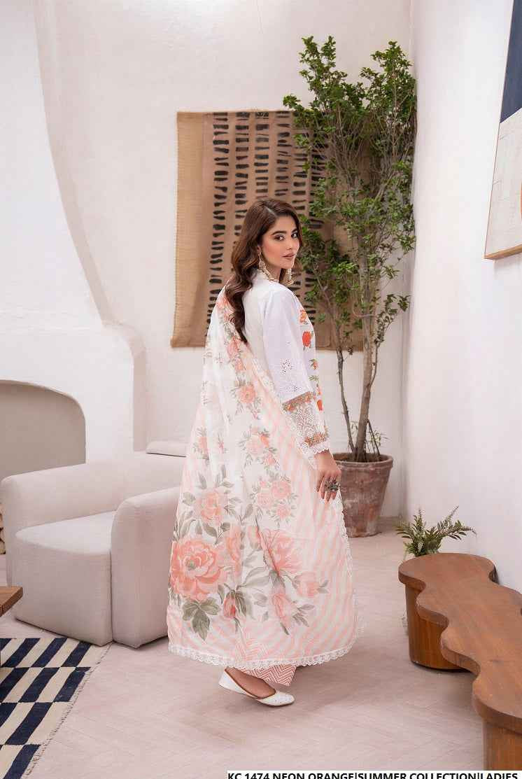 KC 1474 NEON ORANGE FARSHI SHALWAR