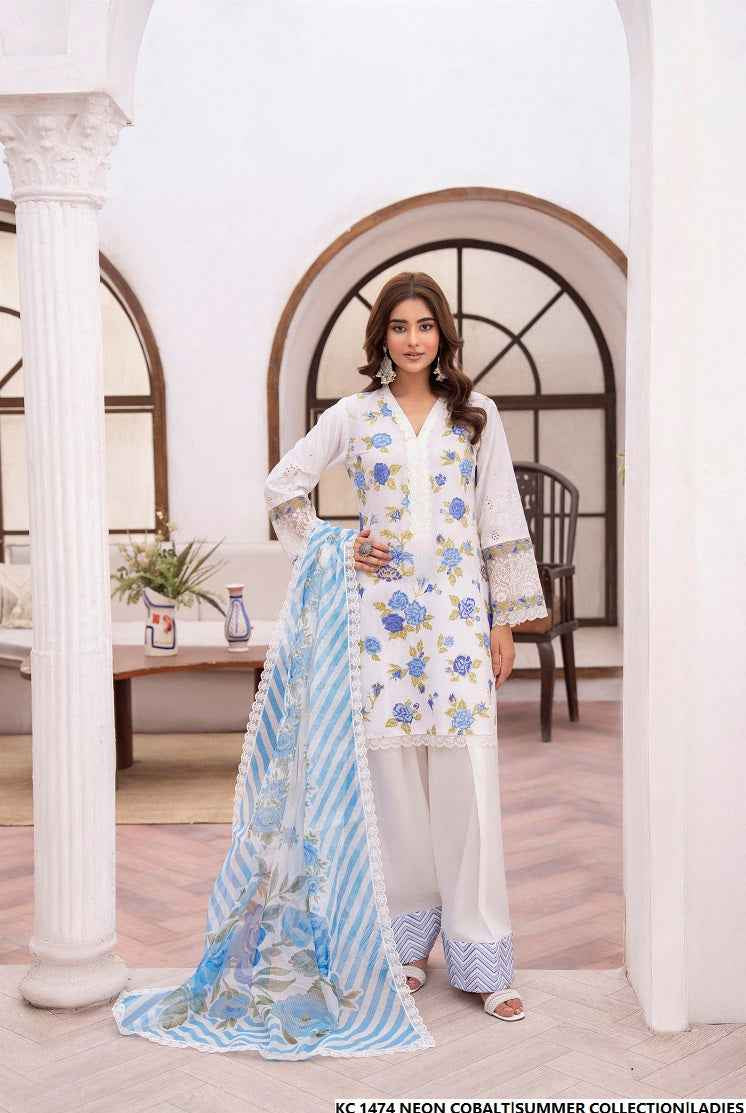 KC1474 NEON COBALT FARHII SHALWAR