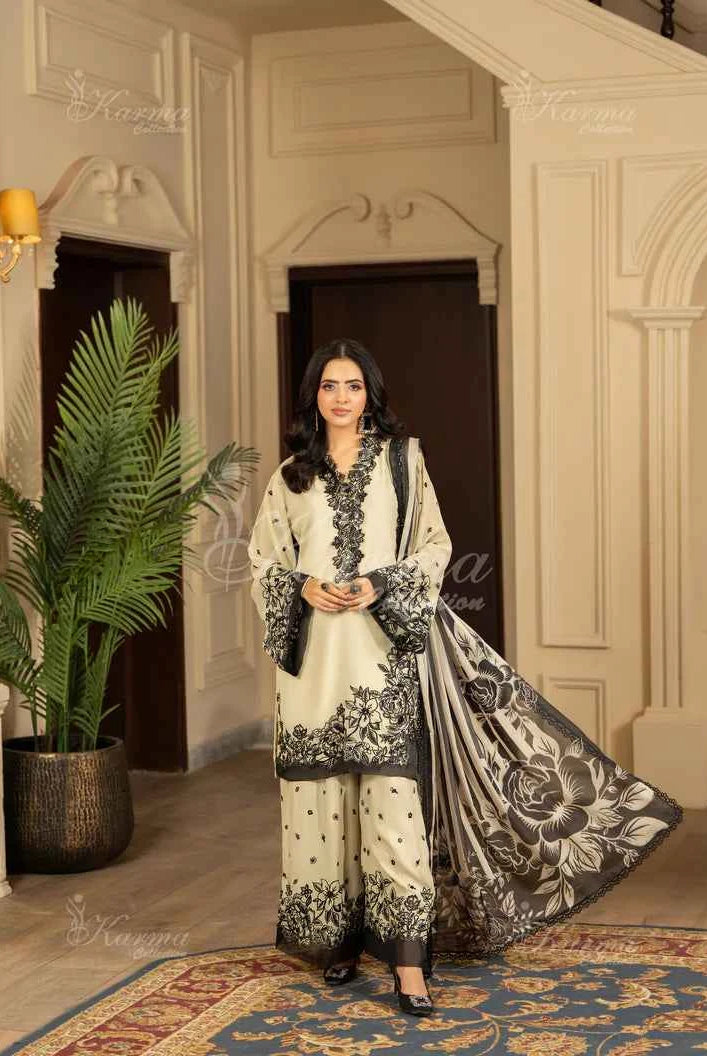 Silk short shirt farshi shalwar skin - Pakistani women's traditional formal outfit front view