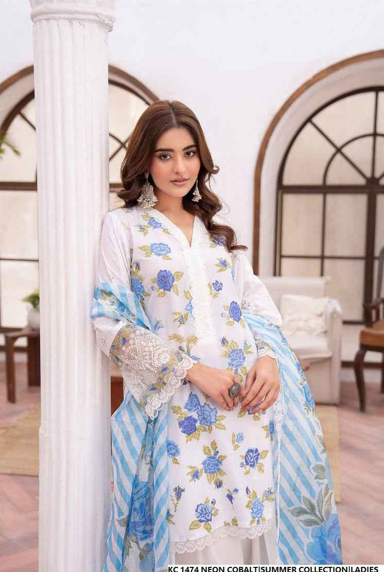 KC1474 NEON COBALT FARHII SHALWAR