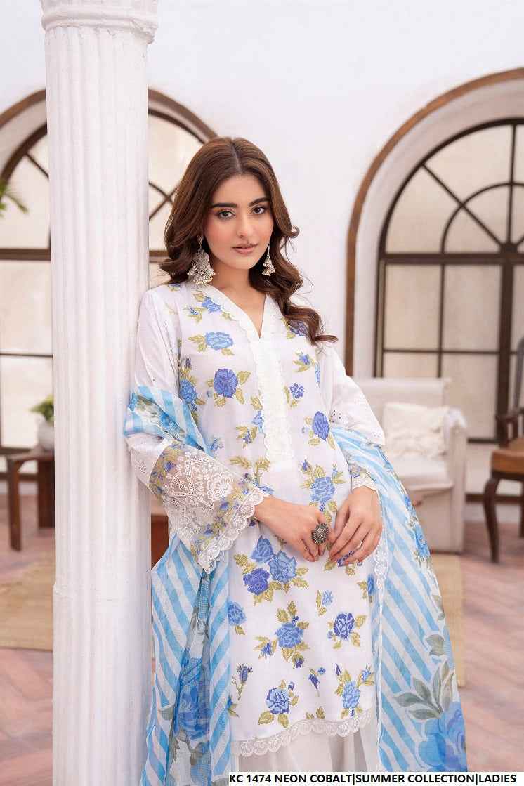 KC1474 NEON COBALT FARHII SHALWAR