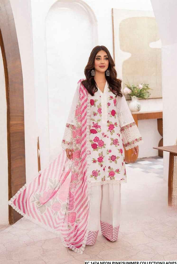 KC 1474 NEON PINK FARSHI SHALWAR