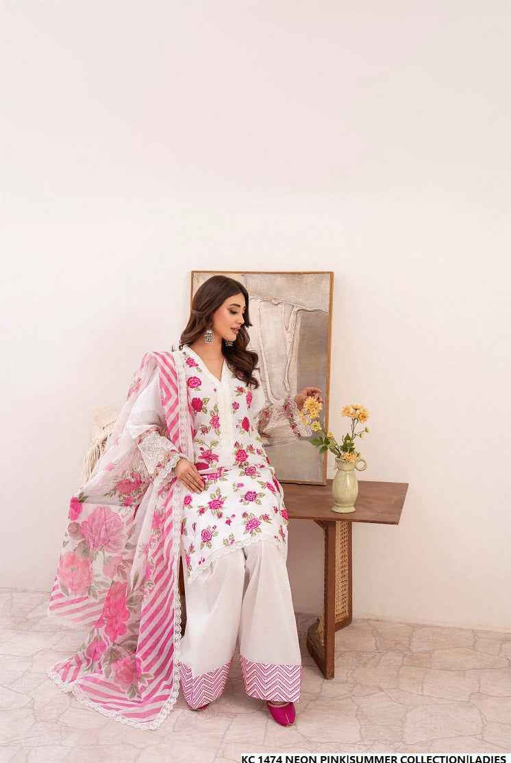 KC 1474 NEON PINK FARSHI SHALWAR