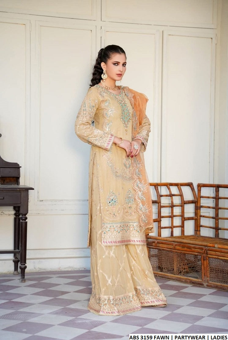 ABS 3159 Pakistani women's chiffon outfit full view
