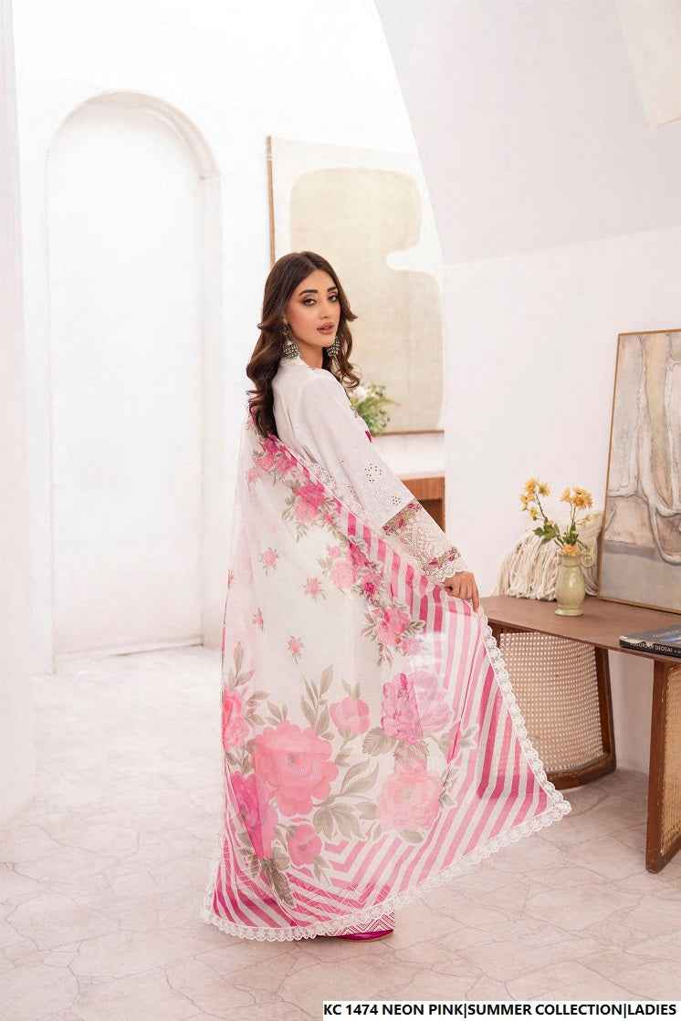 KC 1474 NEON PINK FARSHI SHALWAR