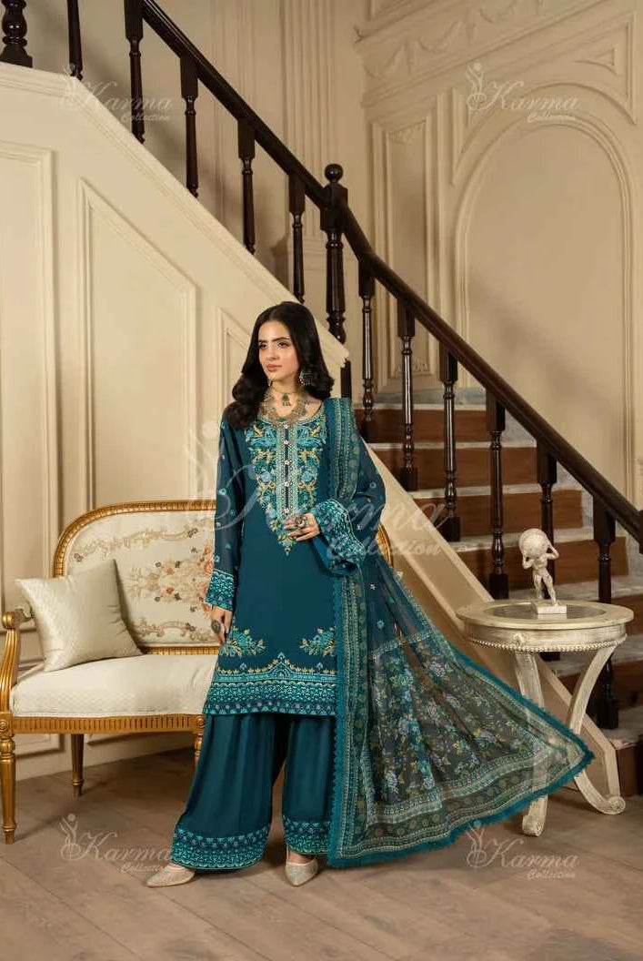 Zinc grey silk Pakistani women's short shirt with farshi shalwar side view