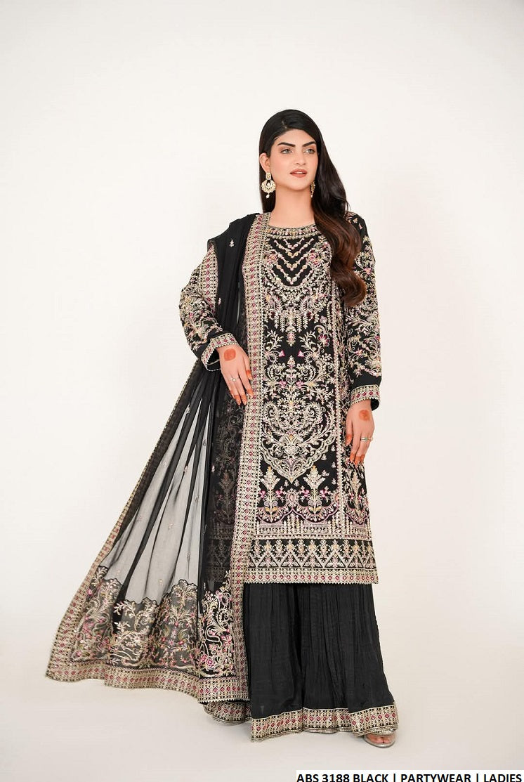 ABS 3188 Pakistani women's chiffon outfit full view