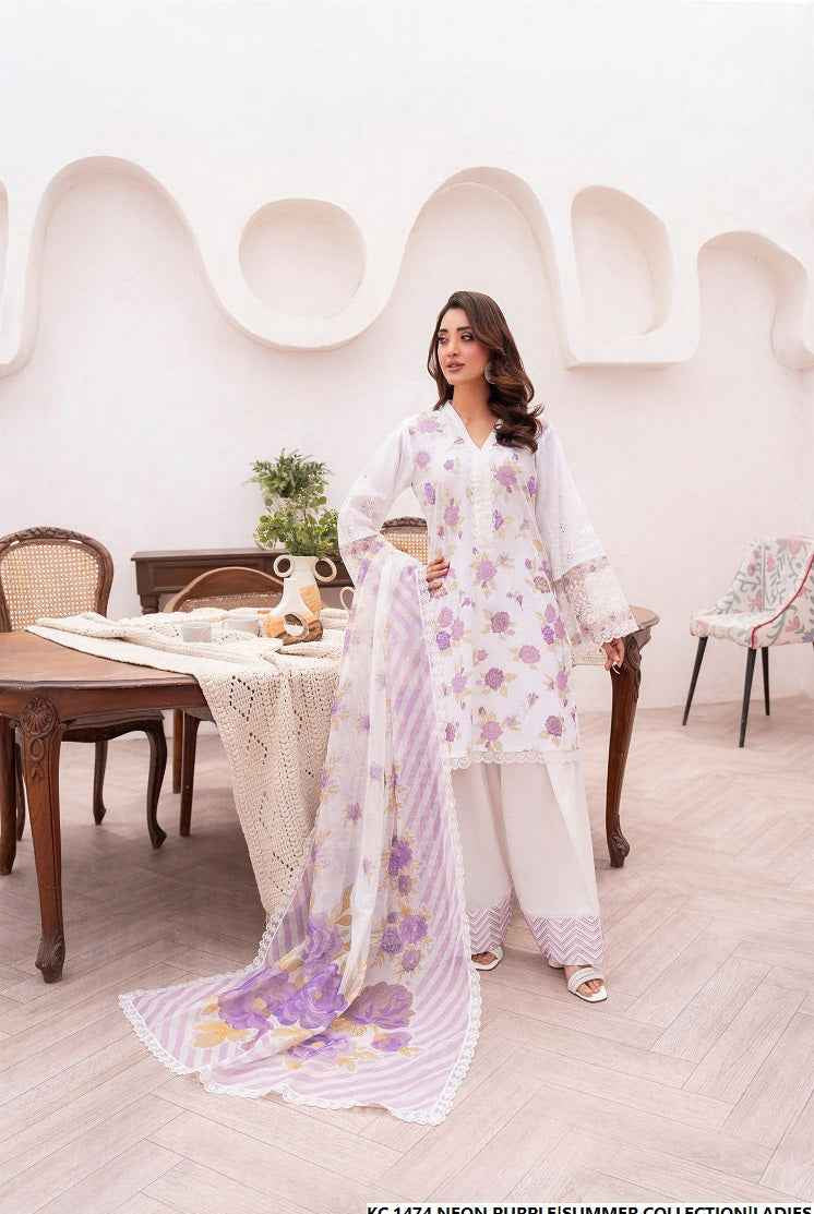 KC 1474 NEON PURPLE FARSHI SHALWAR