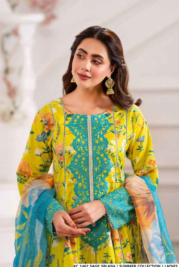 KC 1462 SAGE SPLASH |FARSHI SHALWAR