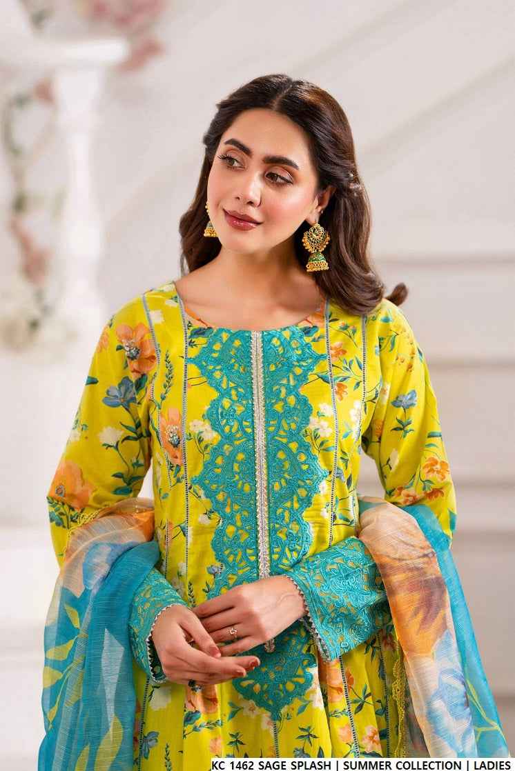 KC 1462 SAGE SPLASH |FARSHI SHALWAR