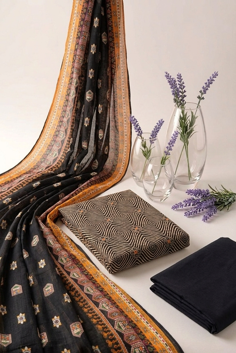 Lawn 3-piece summer collection - Pakistani women's breathable casual printed outfit front view