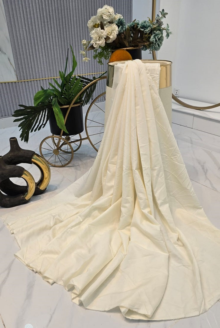 Cotton 2-piece summer collection off white - Pakistani women's casual lightweight cotton suit front view