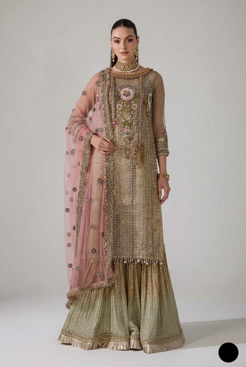 Khuda Baksh Collection Pakistan – Hand-Embroidered Luxury Designer Dress by Amir Boutique