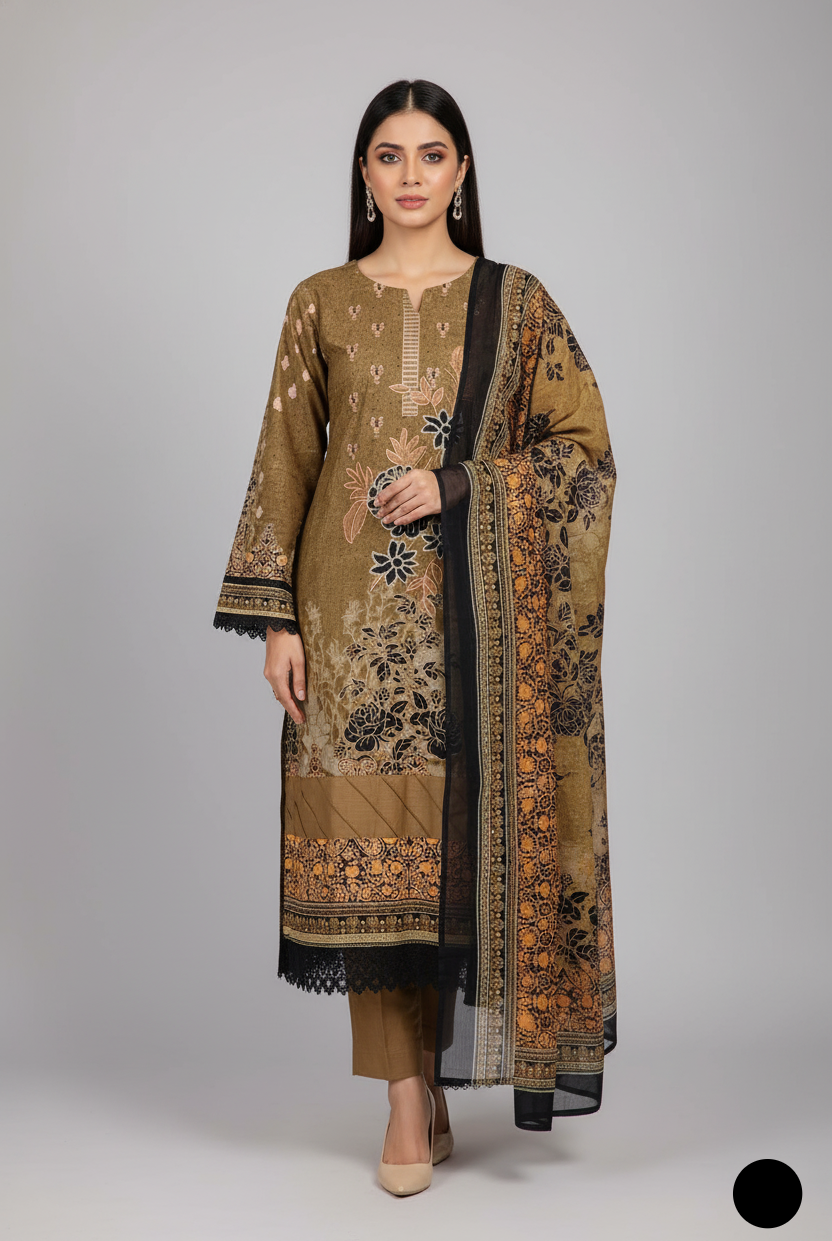 Lawn A-Line suit SG15 63 - Pakistani women's summer dress with digital printed dupatta front view