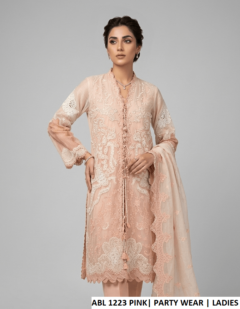 ABL 1223 TEA PINK luxury party wear dress for women by Amir Boutique Pakistan