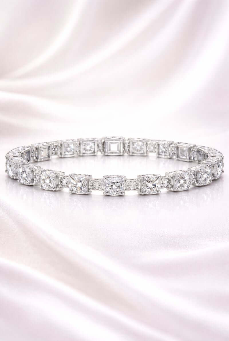 Lumiere square bangle set of four - Pakistani women's elegant jewelry with geometric square design front view