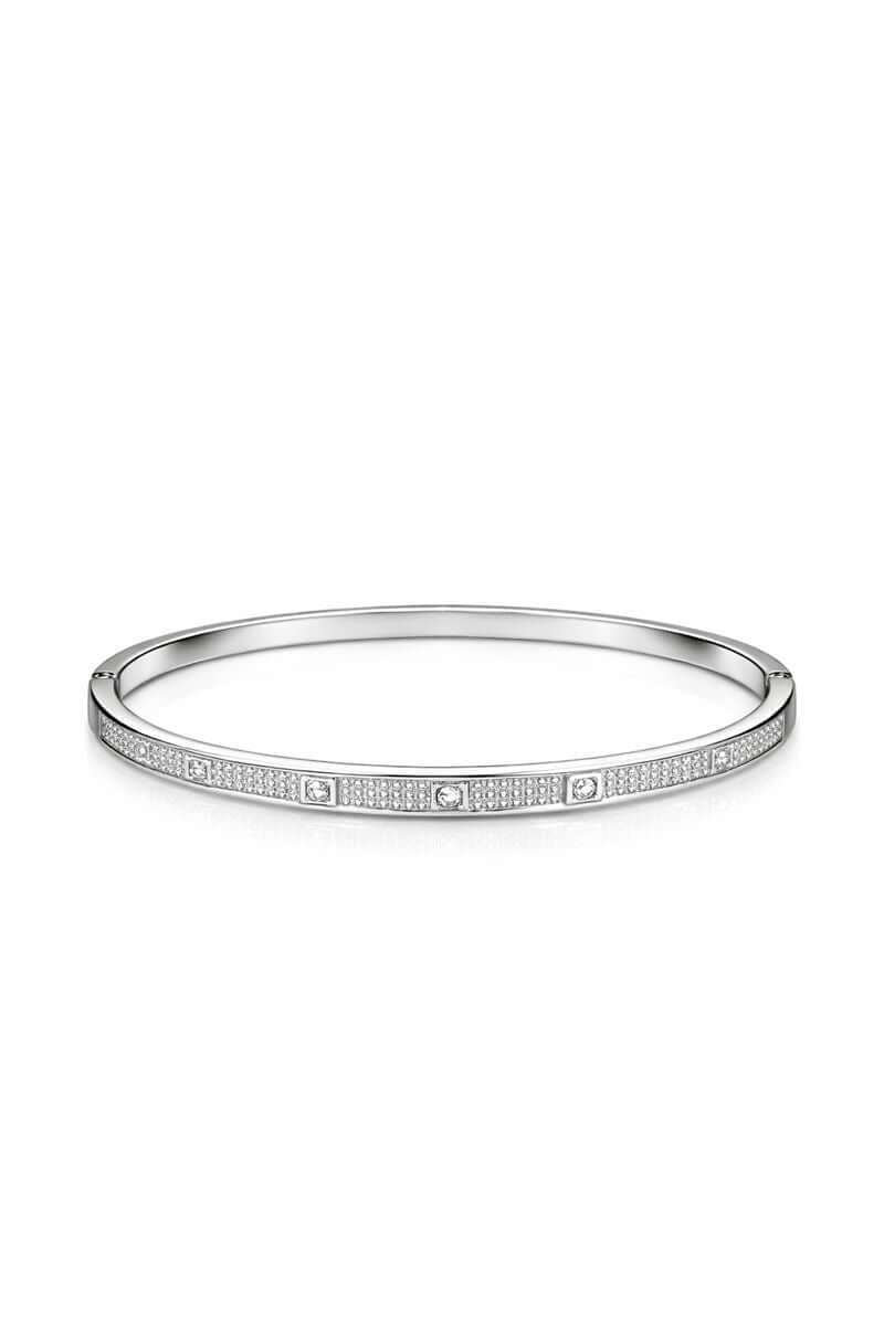 Crystal line bangle - Pakistani women's elegant jewelry with sparkling crystal line design front view