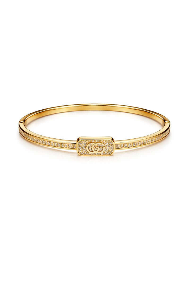 Pakistani women's crystal lock bangle side view