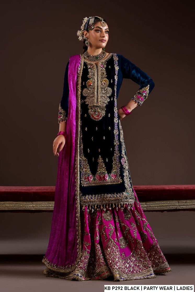 Velvet suits collection - luxurious 3-piece Pakistani velvet outfits