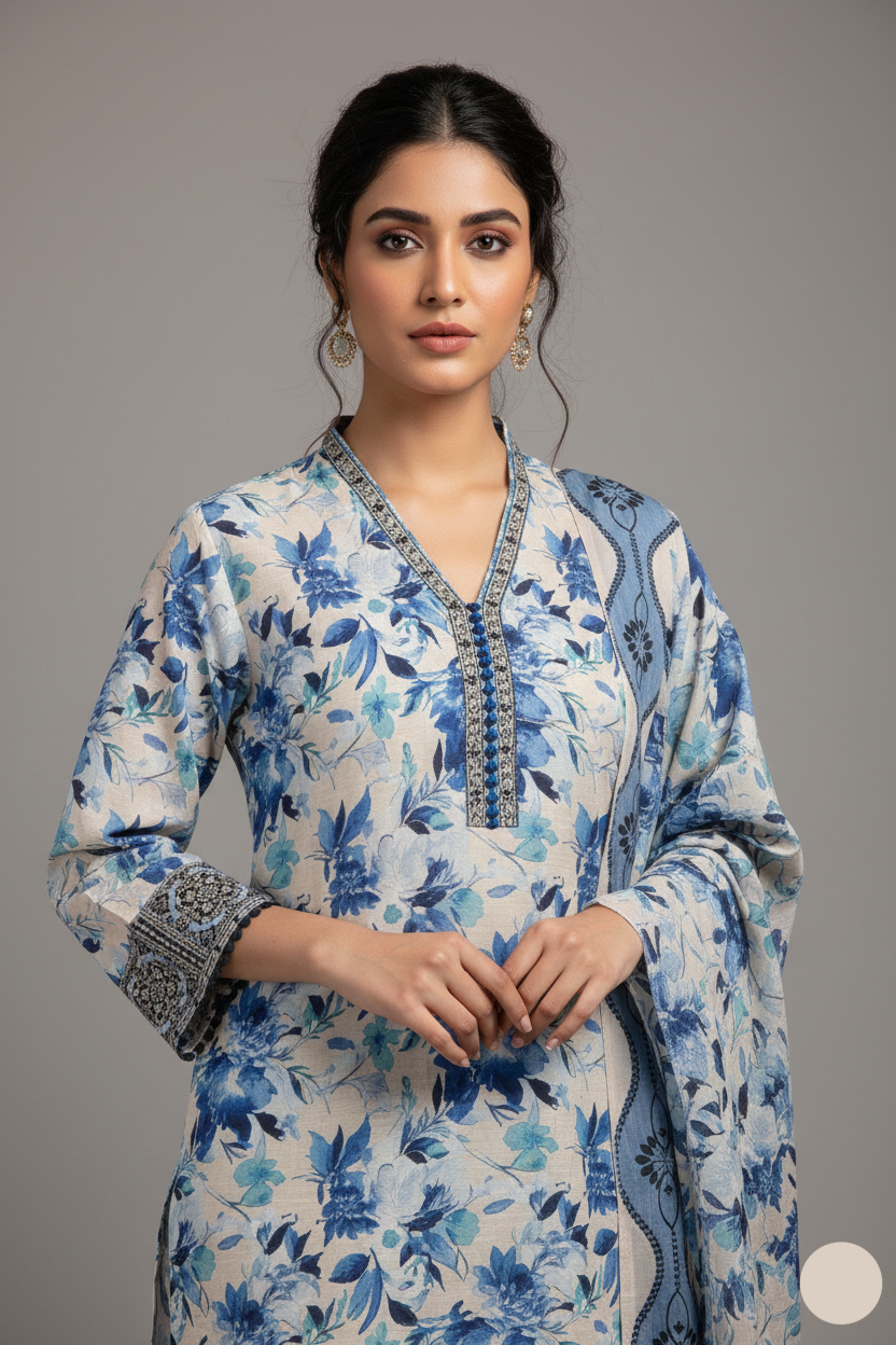 Khaddar winter suits collection - warm 3-piece Pakistani suits