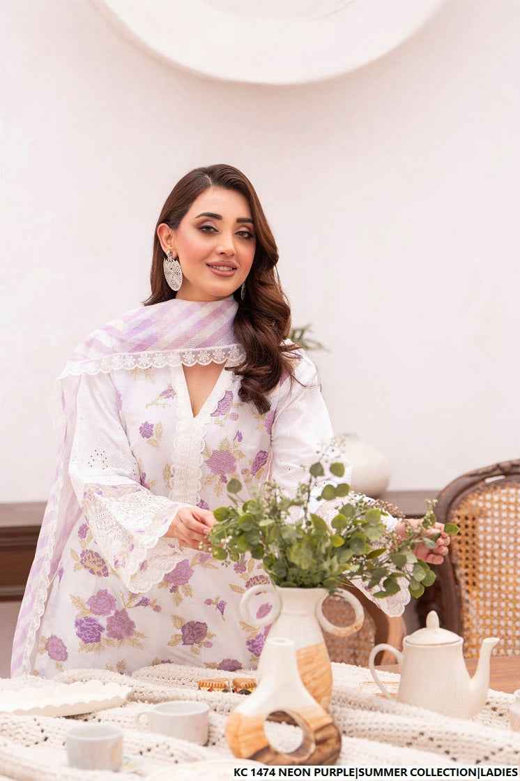 KC 1474 NEON PURPLE FARSHI SHALWAR