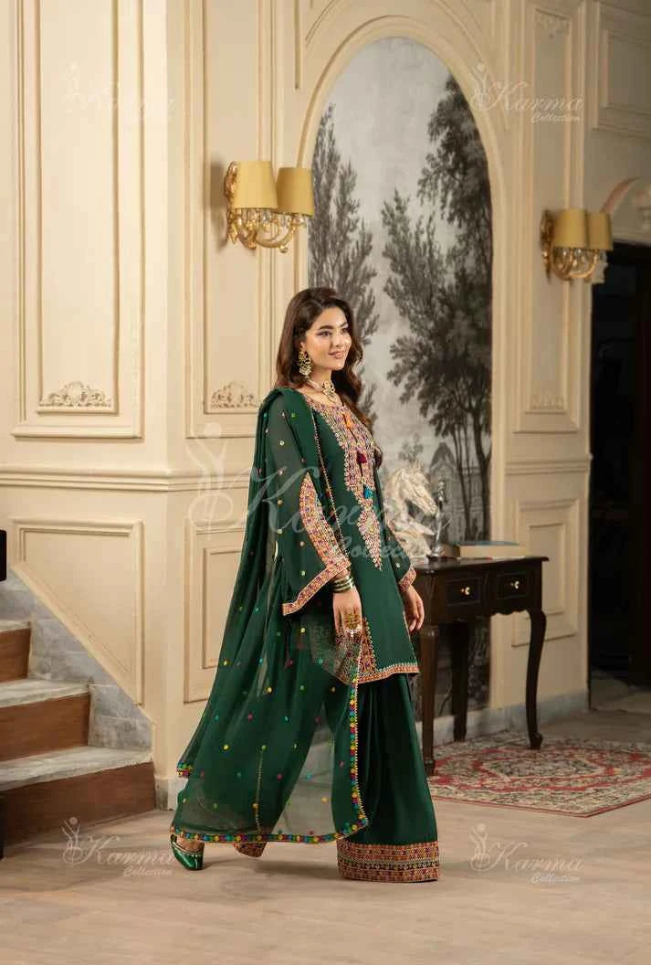 KC 465 B GRN FARSHI SHALWAR | ROOHI