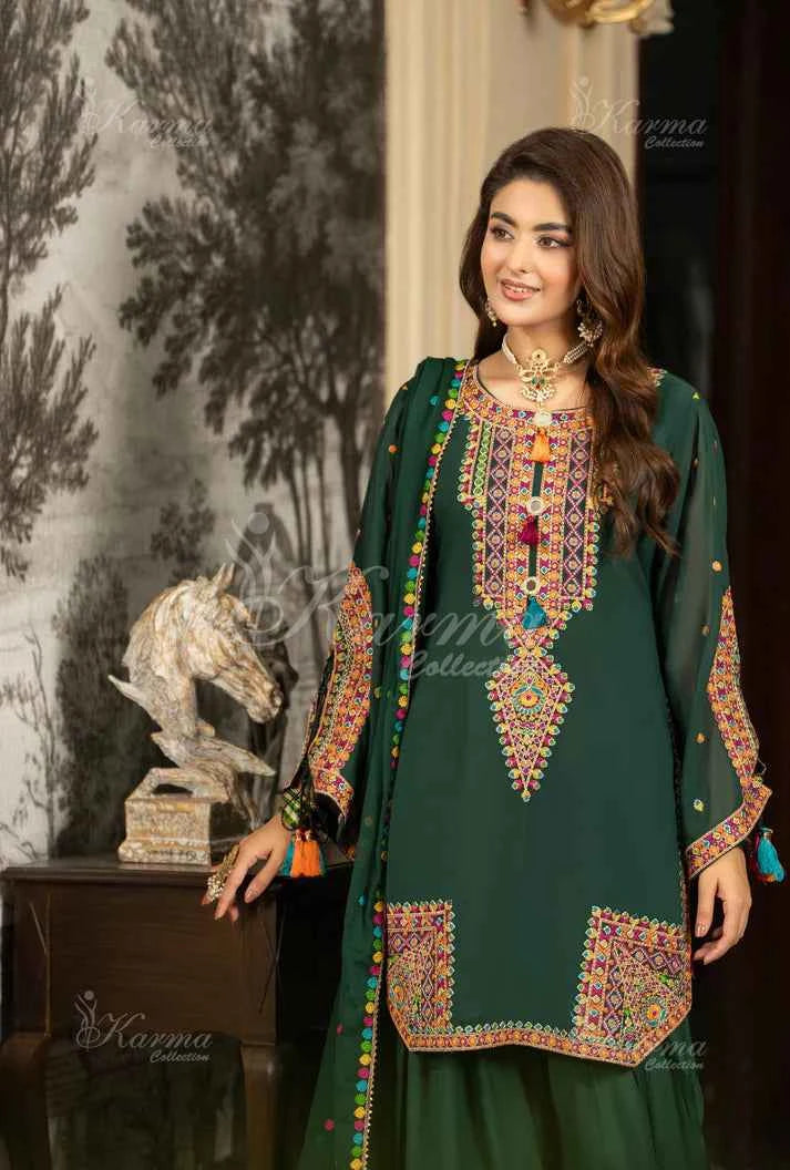 KC 465 B GRN FARSHI SHALWAR | ROOHI