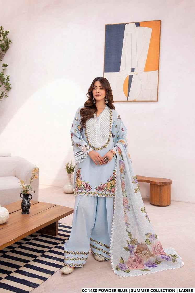KC 1480 POWDER BLUE | FARSHI SHALWAR