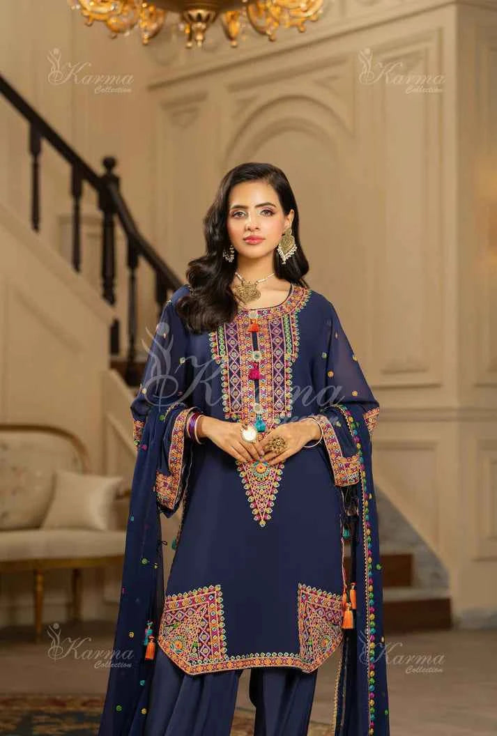 KC 465 N BLU FARSHI SHALWAR | ROOHI