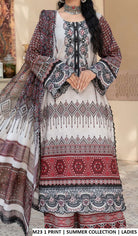 M23 1 PRINT lawn Pakistani women's straight shirt with plazo side view