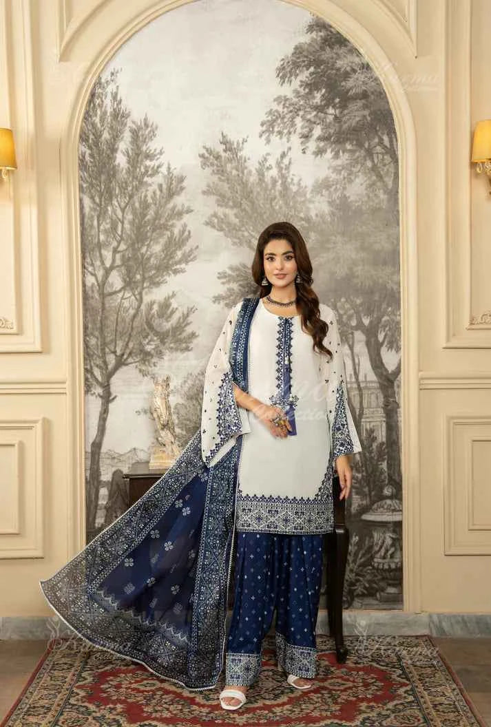 KC 463 N BLU FARSHI SHALWAR | ROOHI