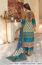 M23 5 PRINT Pakistani women's lawn summer outfit back view