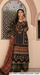 M23 2 PRINT Pakistani women's lawn summer outfit back view