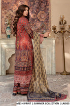 M23 4 PRINT lawn Pakistani women's straight shirt with plazo side view
